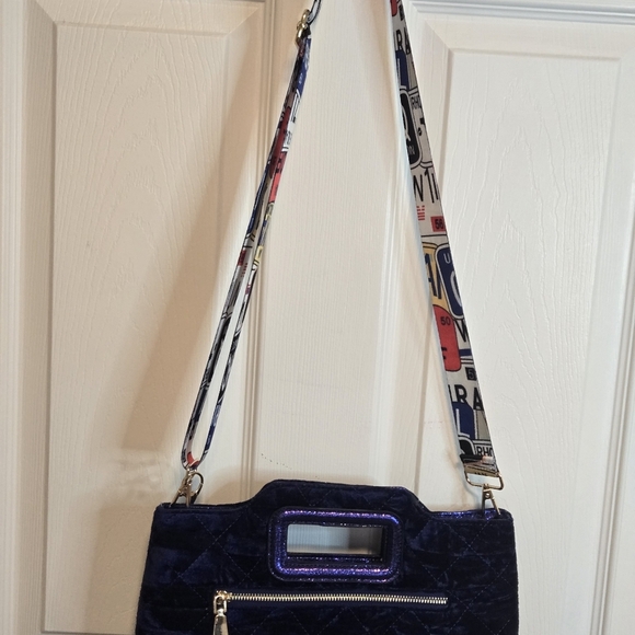 INC Velvet Blue Clutch Crossbody - Picture 8 of 15